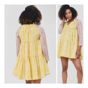 Charisma Sarte | Boho Cottagecore Women's Poppy Mini Dress Tiered Floral | M